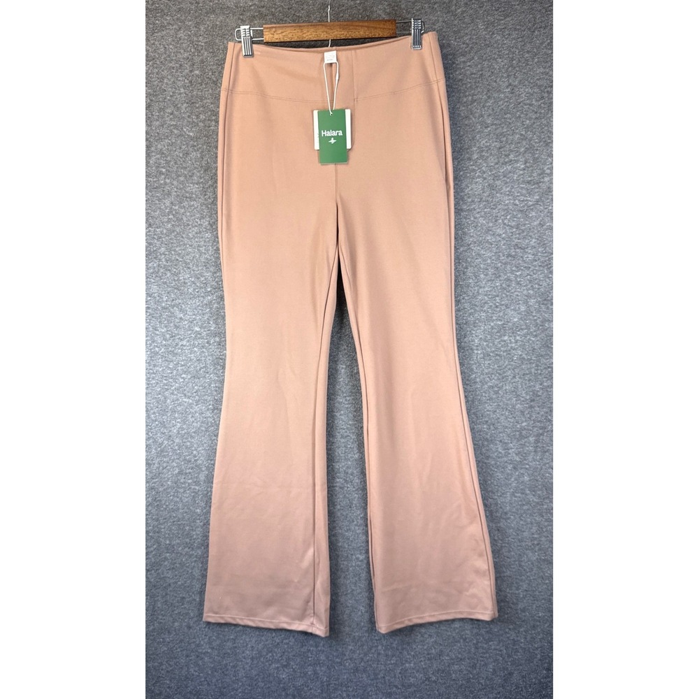 Halara Flare Pants Size Medium Tan NEW Pet Hair Resistant High Waisted Stretch